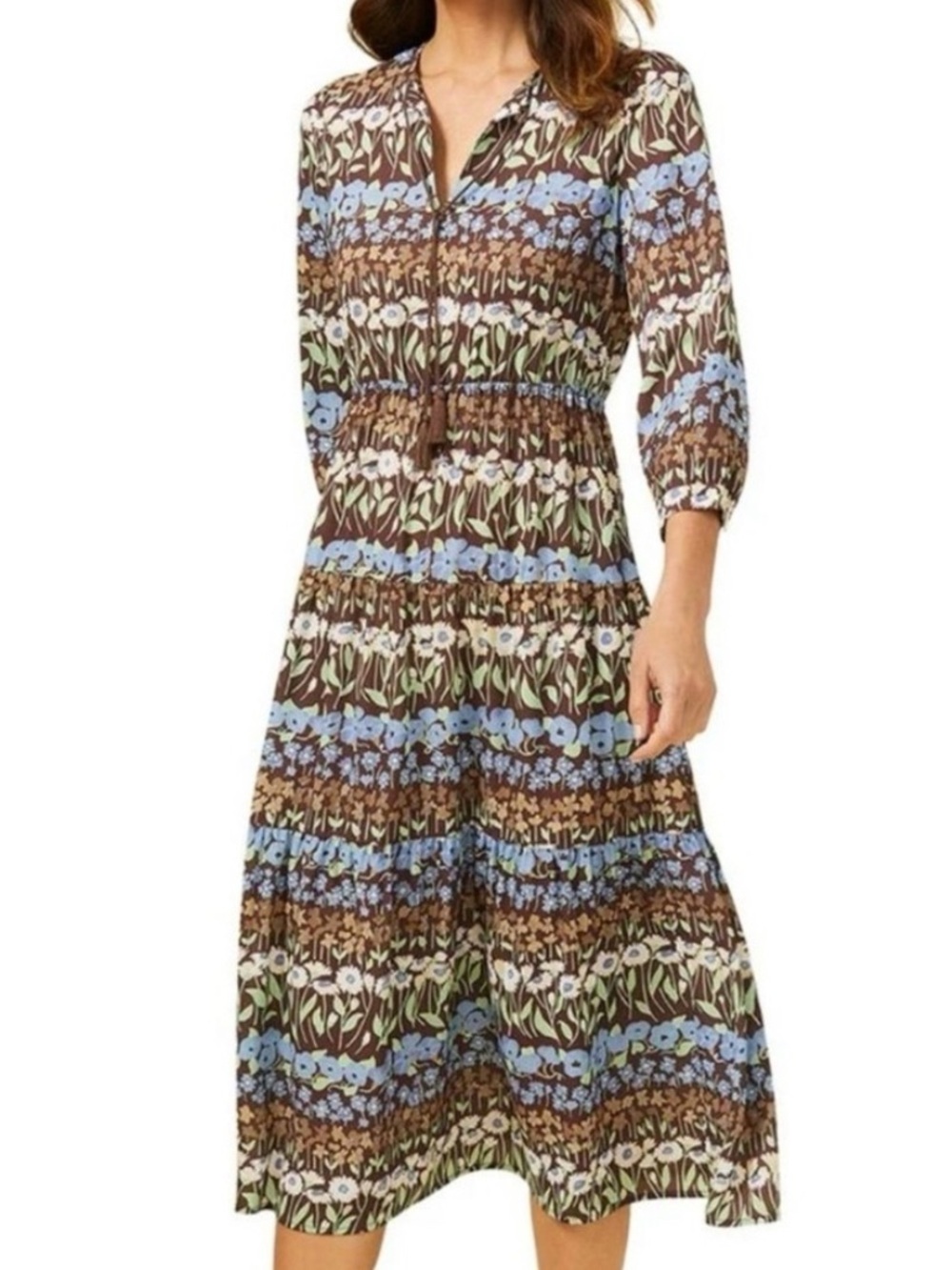 J. Mclaughlin Hortense Midi Dress In Falmouth Flora Size XL